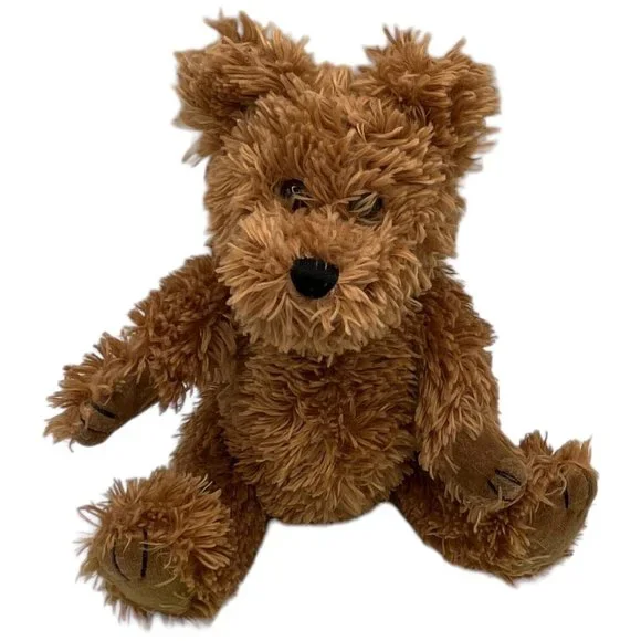 Small Fluffy Tan Brown Jointed Teddy Bear 7 in Plush Stuffed Animal Retro - Picture 2 of 8